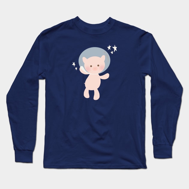 Space Pig Long Sleeve T-Shirt by littlemoondance